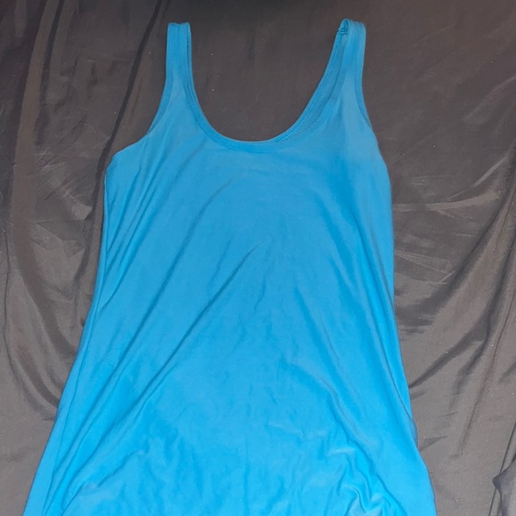 bright blue full length tank top - Picture 1 of 2
